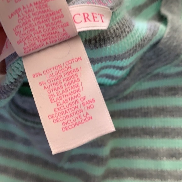 Victoria’s Secret Termal PJ’s teal gray metallic shimmer size XS cozy sleep - Picture 9 of 16